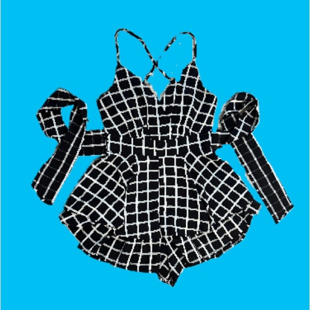 Blithe jumpsuit, size S, black white